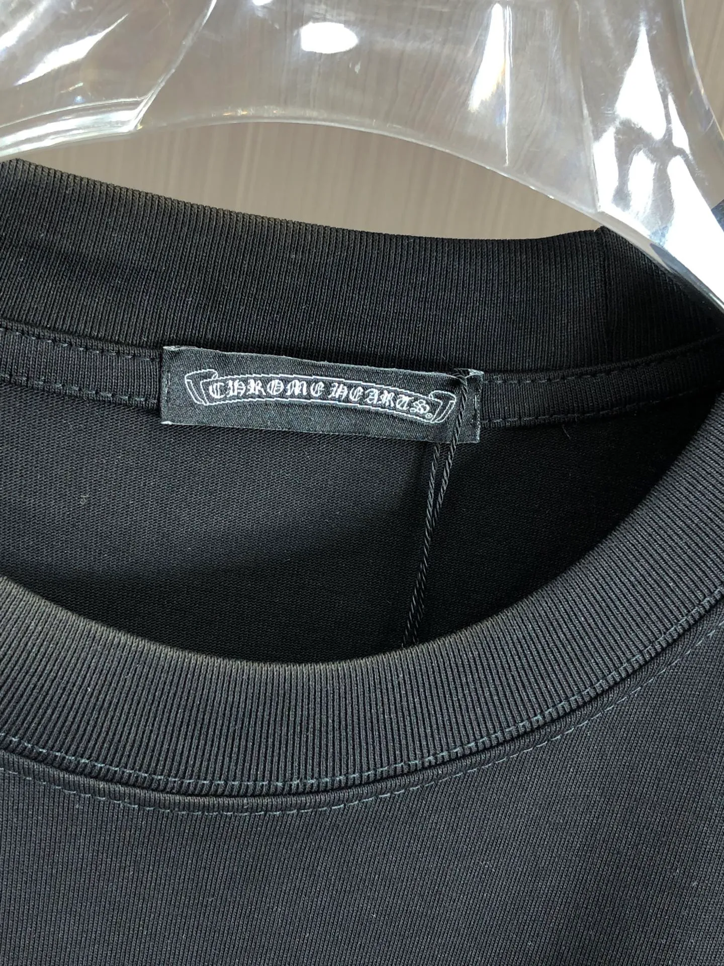 🅿️210 CH Cro 2025 spring and summer new round neck short sleeves, hand-stitched hardware, dot printing, needle embroidery ➕ patch embroidery, made of high weight 320g double yarn combed cotton fabric, slightly loose fit, soft and thick fabric feel, same style for men and women, color: black and white, size: SMLXLXXL